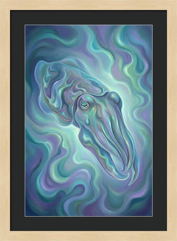 Cuttlefish In Iridescent Waters