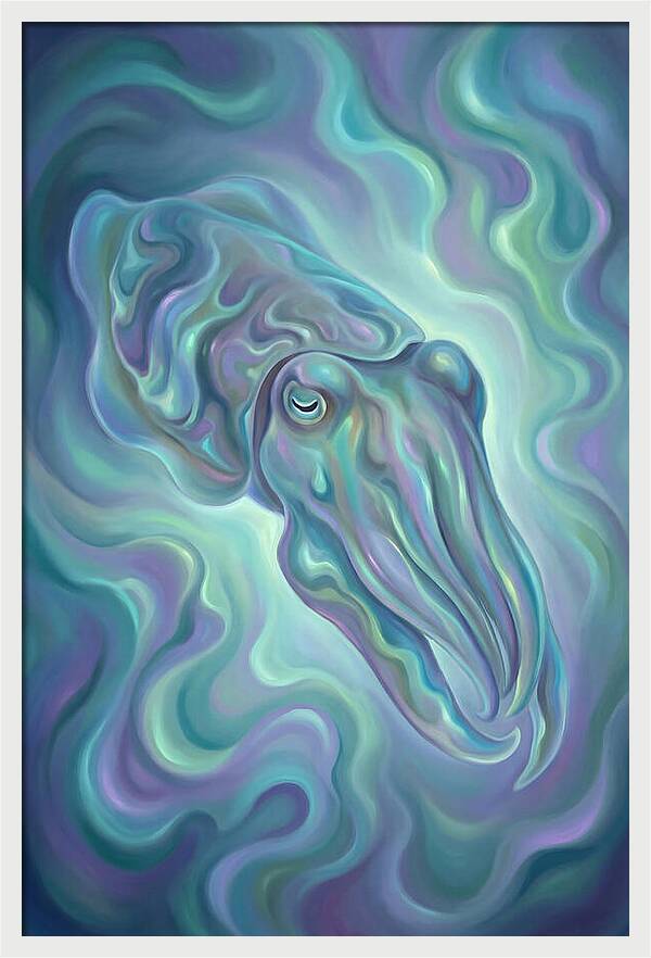 Cuttlefish In Iridescent Waters