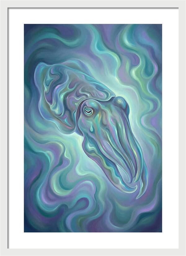 Cuttlefish In Iridescent Waters