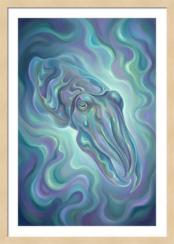 Cuttlefish In Iridescent Waters