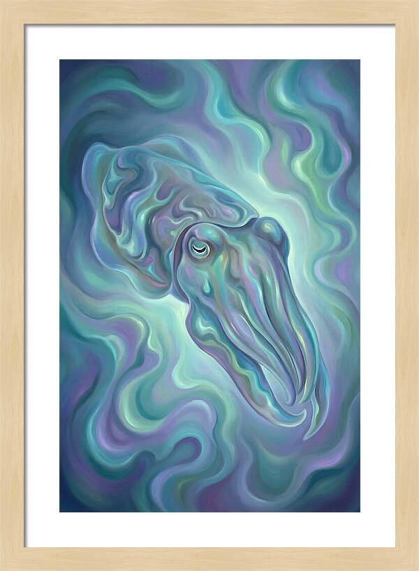 Cuttlefish In Iridescent Waters