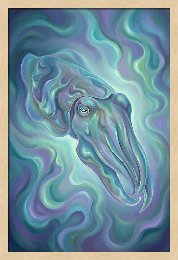 Cuttlefish In Iridescent Waters