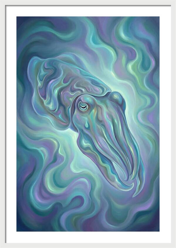 Cuttlefish In Iridescent Waters