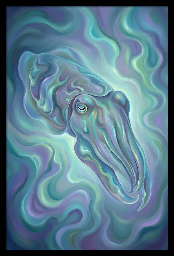 Cuttlefish In Iridescent Waters