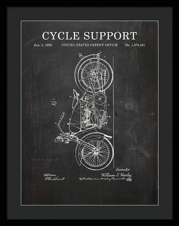 Cycle Support Harley Davidson Chalkboard Patent Us1675551a