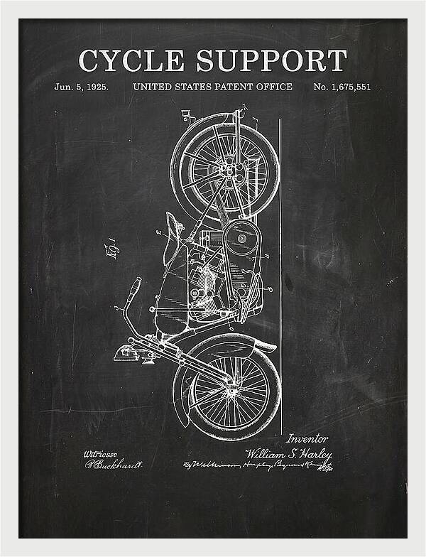 Cycle Support Harley Davidson Chalkboard Patent Us1675551a