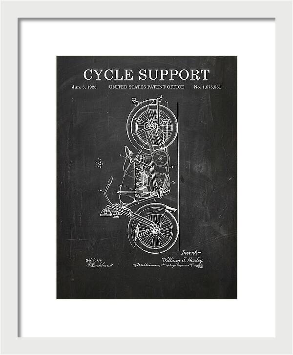 Cycle Support Harley Davidson Chalkboard Patent Us1675551a