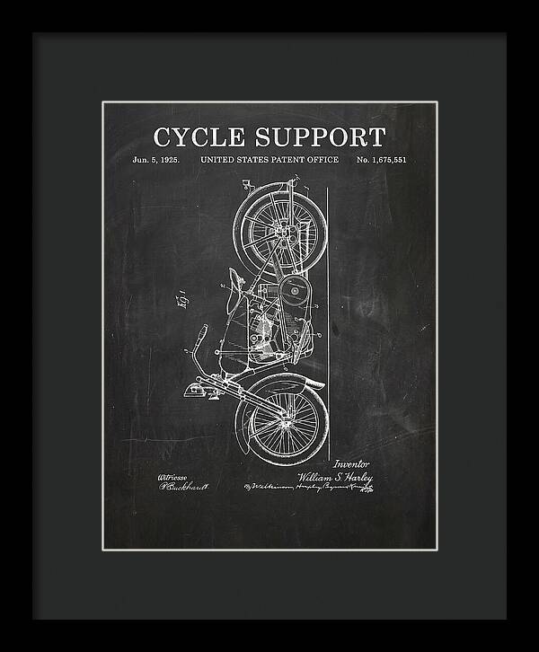 Cycle Support Harley Davidson Chalkboard Patent Us1675551a