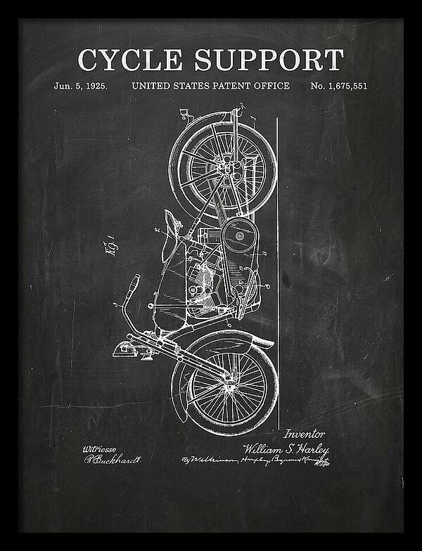 Cycle Support Harley Davidson Chalkboard Patent Us1675551a