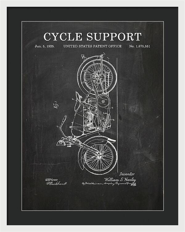 Cycle Support Harley Davidson Chalkboard Patent Us1675551a