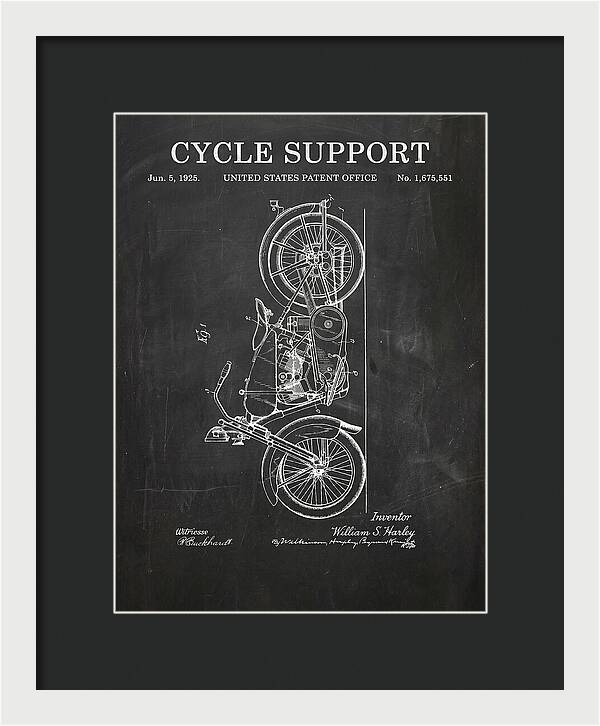 Cycle Support Harley Davidson Chalkboard Patent Us1675551a