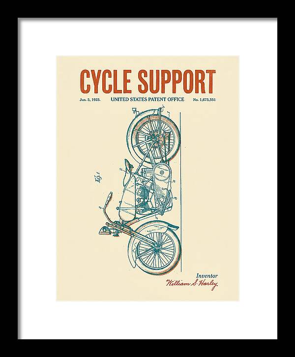 Cycle Support Harley Davidson Retro Patent Us1675551a
