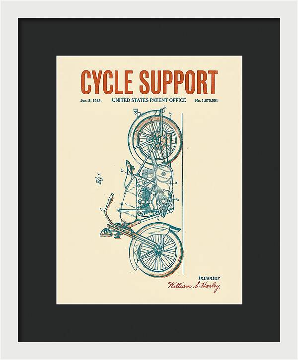 Cycle Support Harley Davidson Retro Patent Us1675551a
