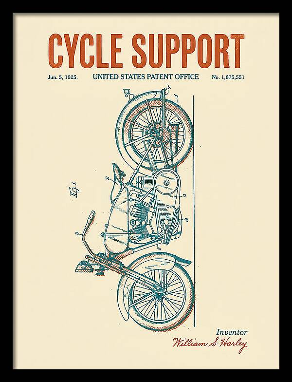 Cycle Support Harley Davidson Retro Patent Us1675551a