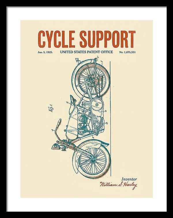 Cycle Support Harley Davidson Retro Patent Us1675551a