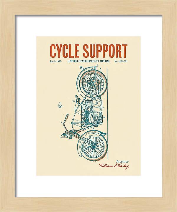 Cycle Support Harley Davidson Retro Patent Us1675551a
