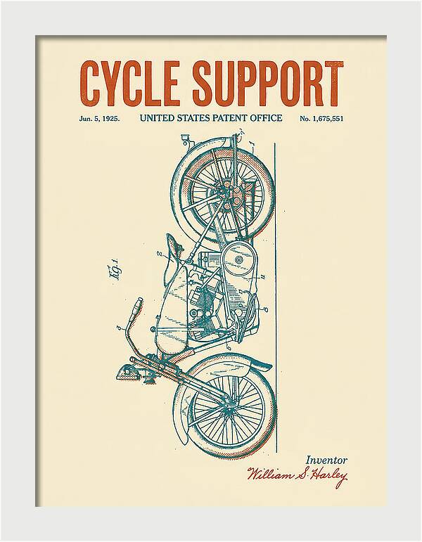 Cycle Support Harley Davidson Retro Patent Us1675551a