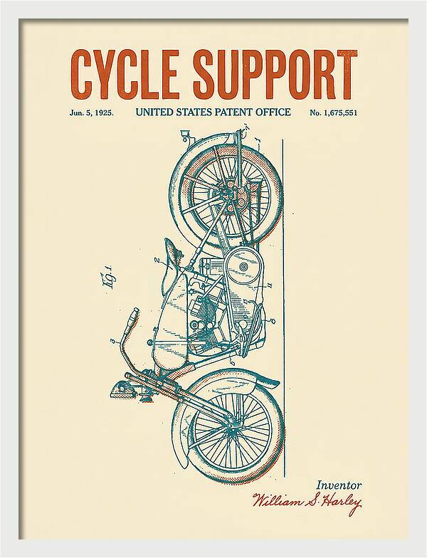 Cycle Support Harley Davidson Retro Patent Us1675551a
