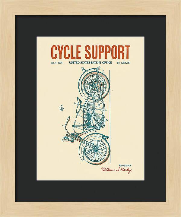 Cycle Support Harley Davidson Retro Patent Us1675551a