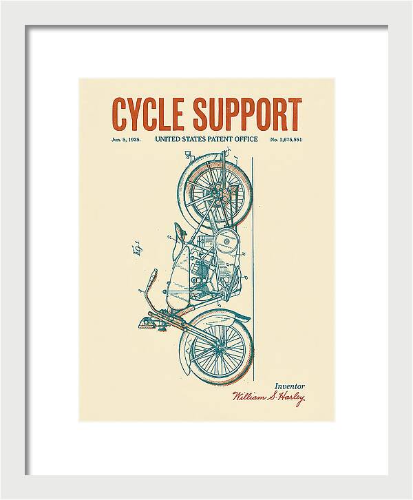 Cycle Support Harley Davidson Retro Patent Us1675551a