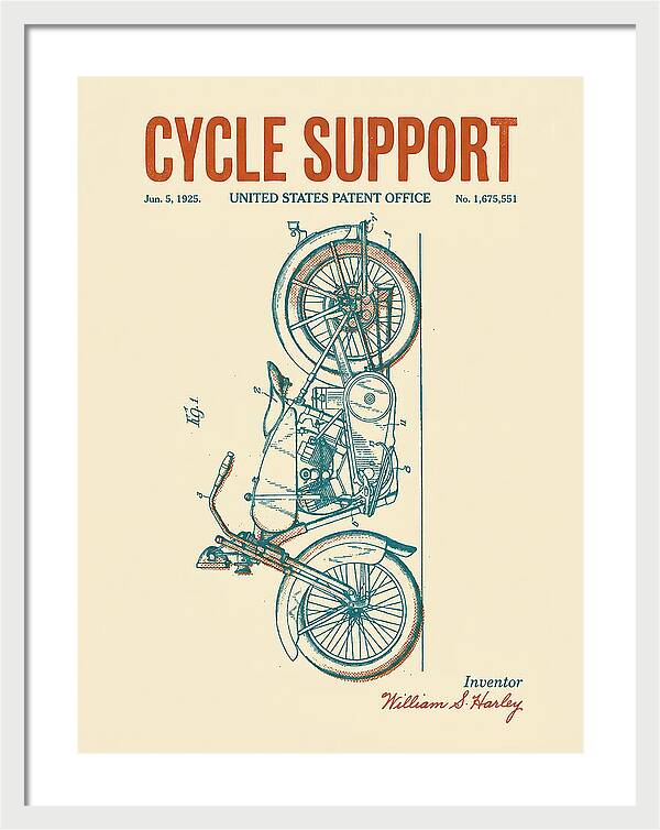 Cycle Support Harley Davidson Retro Patent Us1675551a