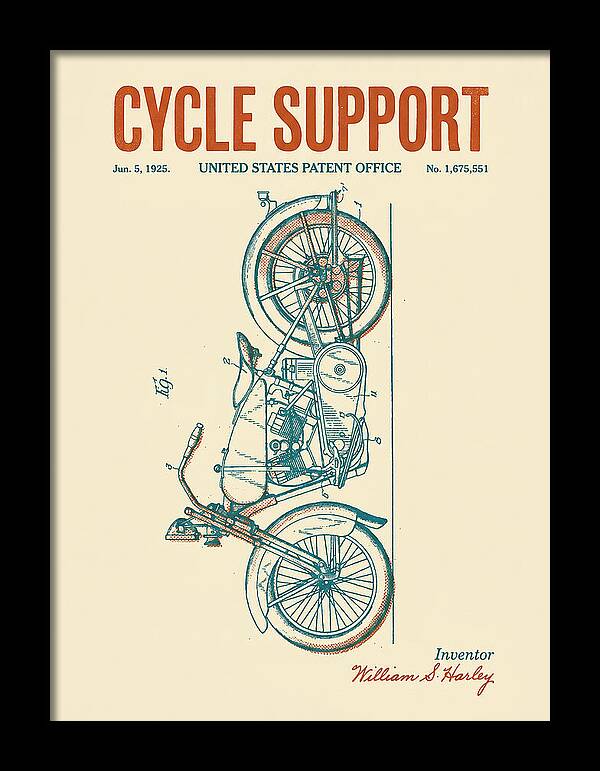 Cycle Support Harley Davidson Retro Patent Us1675551a