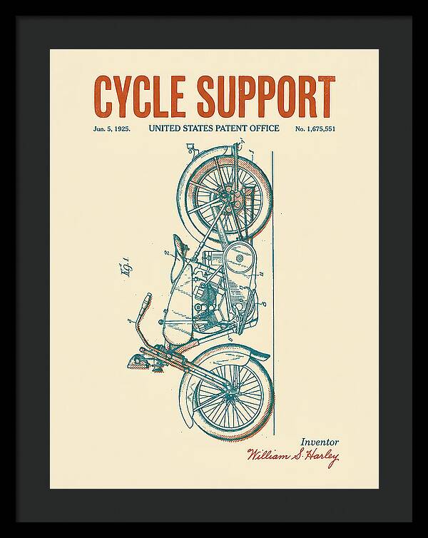 Cycle Support Harley Davidson Retro Patent Us1675551a