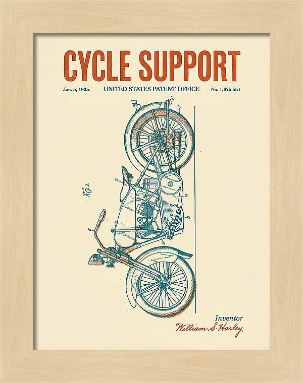 Cycle Support Harley Davidson Retro Patent Us1675551a