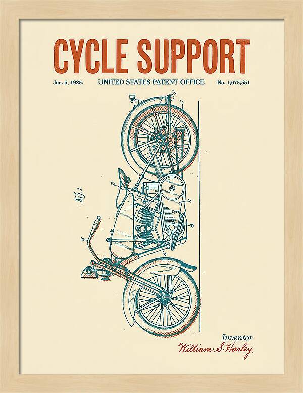 Cycle Support Harley Davidson Retro Patent Us1675551a