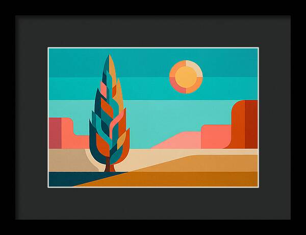 Cypress Tree Against Vibrant Landscape