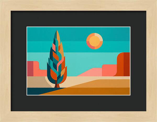 Cypress Tree Against Vibrant Landscape