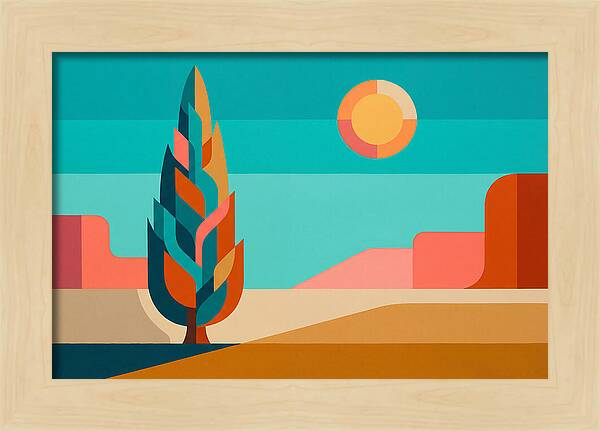 Cypress Tree Against Vibrant Landscape