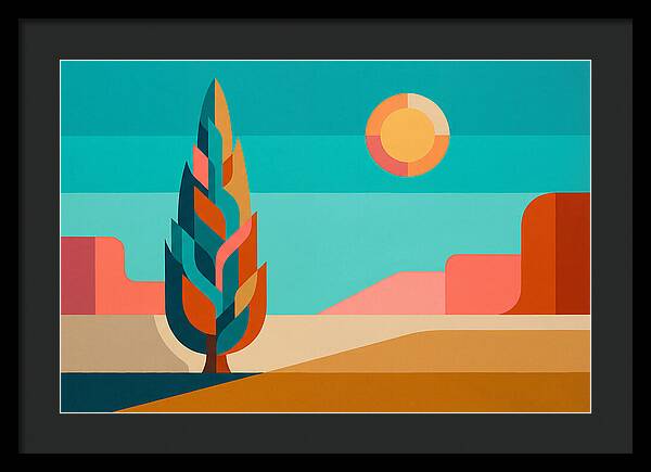 Cypress Tree Against Vibrant Landscape