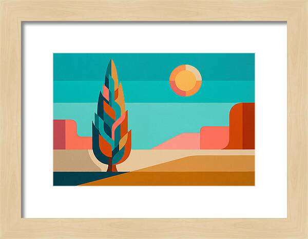 Cypress Tree Against Vibrant Landscape