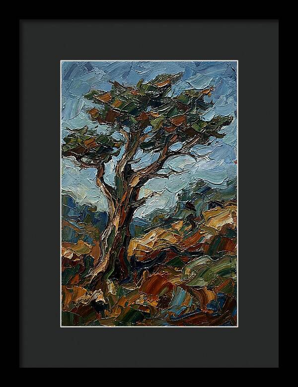 Cypress Tree In Palette Knife Style