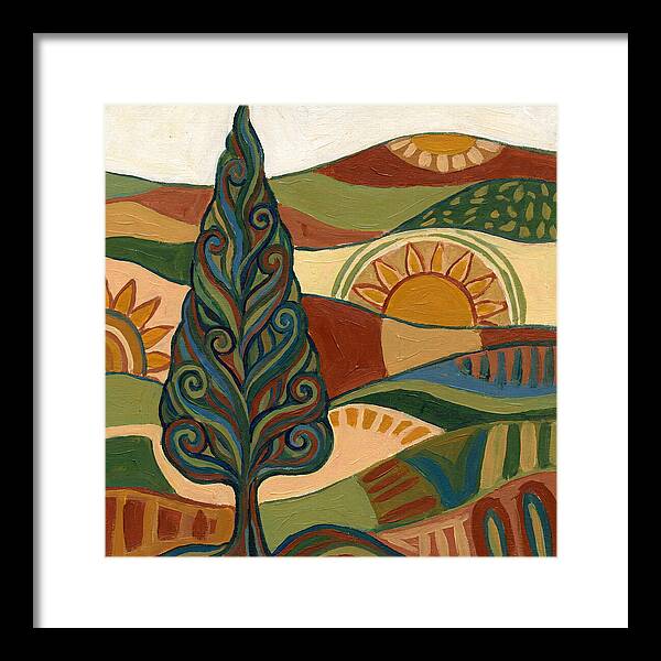 Cypress Tree In Vibrant Landscape