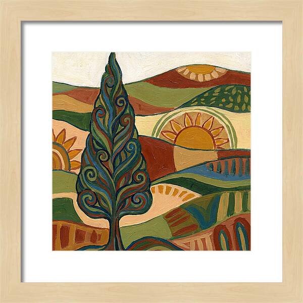 Cypress Tree In Vibrant Landscape