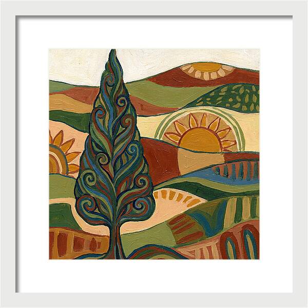 Cypress Tree In Vibrant Landscape