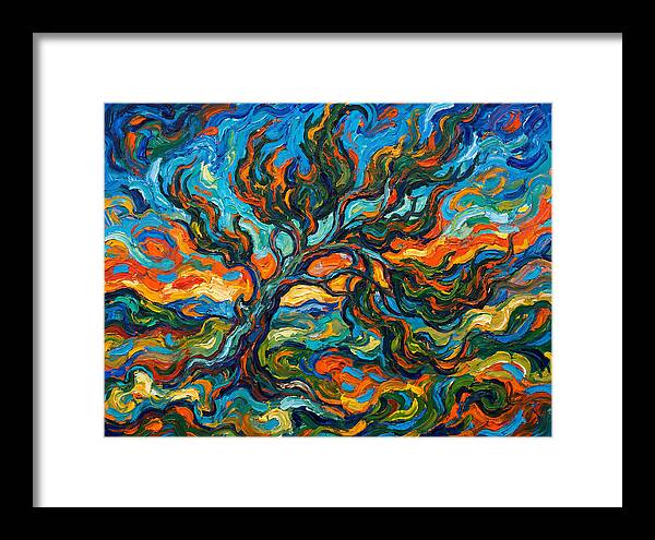 Cypress Tree In Vibrant Swirls