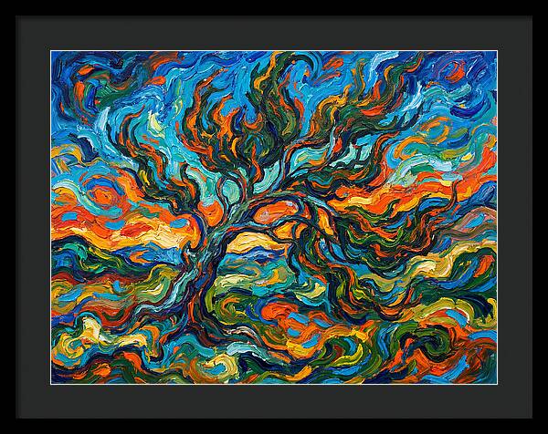 Cypress Tree In Vibrant Swirls
