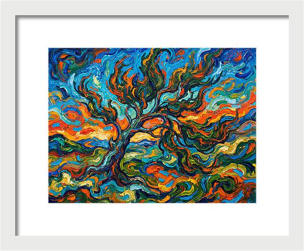 Cypress Tree In Vibrant Swirls