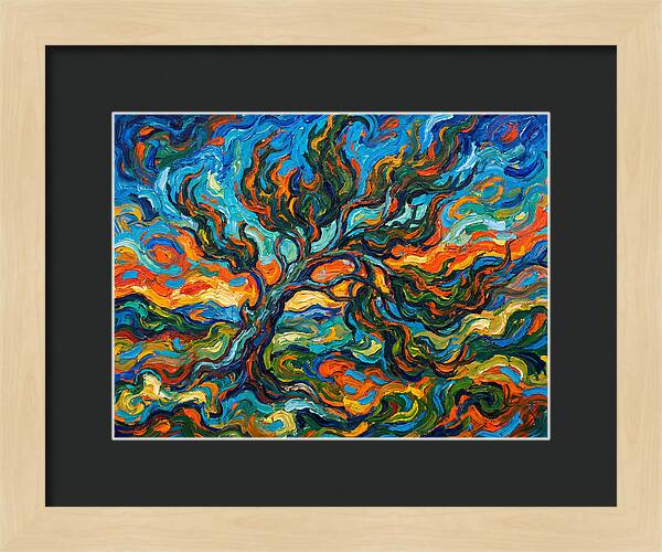 Cypress Tree In Vibrant Swirls