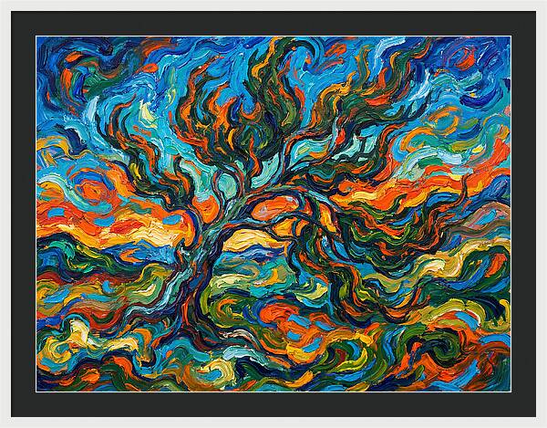 Cypress Tree In Vibrant Swirls