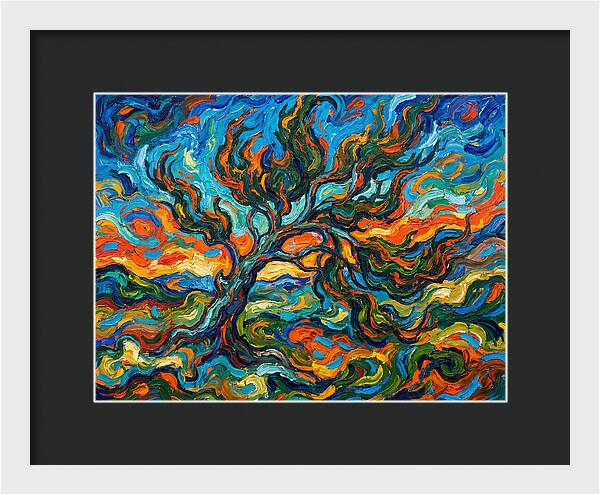Cypress Tree In Vibrant Swirls
