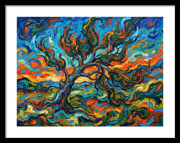 Cypress Tree In Vibrant Swirls