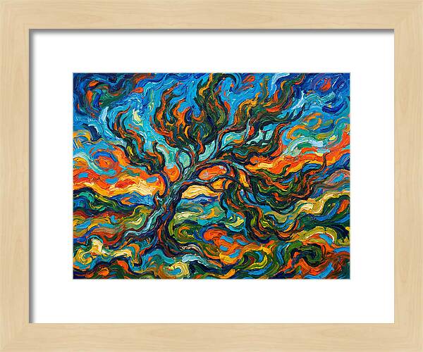 Cypress Tree In Vibrant Swirls