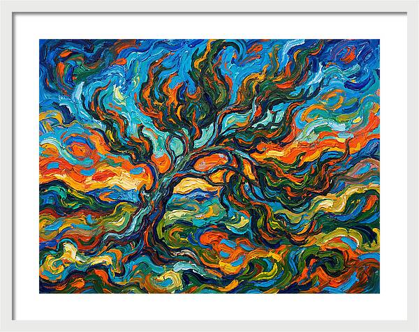 Cypress Tree In Vibrant Swirls