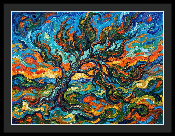 Cypress Tree In Vibrant Swirls