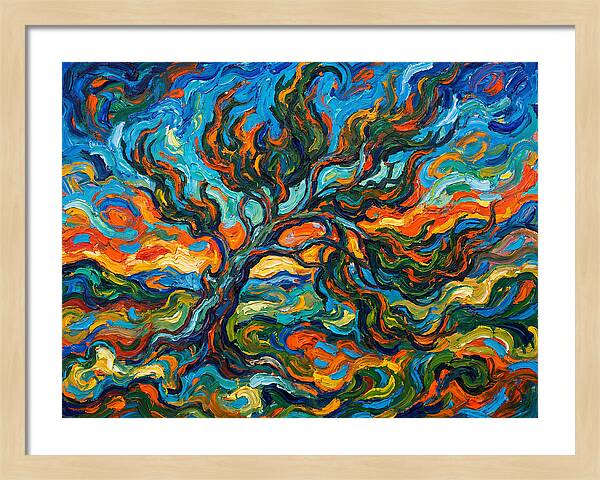 Cypress Tree In Vibrant Swirls