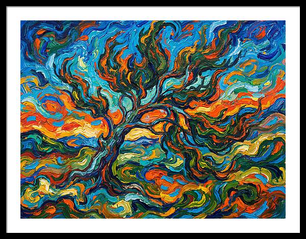 Cypress Tree In Vibrant Swirls